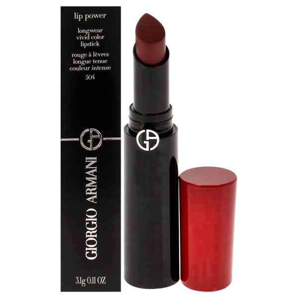 Giorgio Armani Lip Power Longwear Vivid Color Lipstick - 504 Flirt by Giorgio Armani for Women - 0.11 oz Lipstick