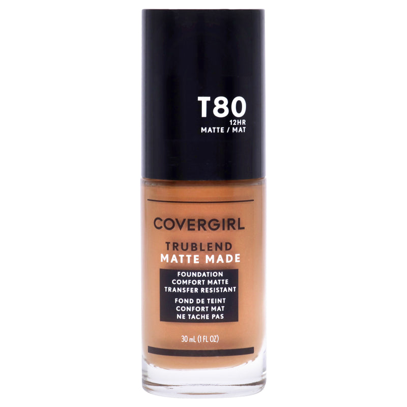 Covergirl TruBlend Matte Made Liquid Foundation - T80 Toasted Caramel by CoverGirl for Women - 1 oz Foundation