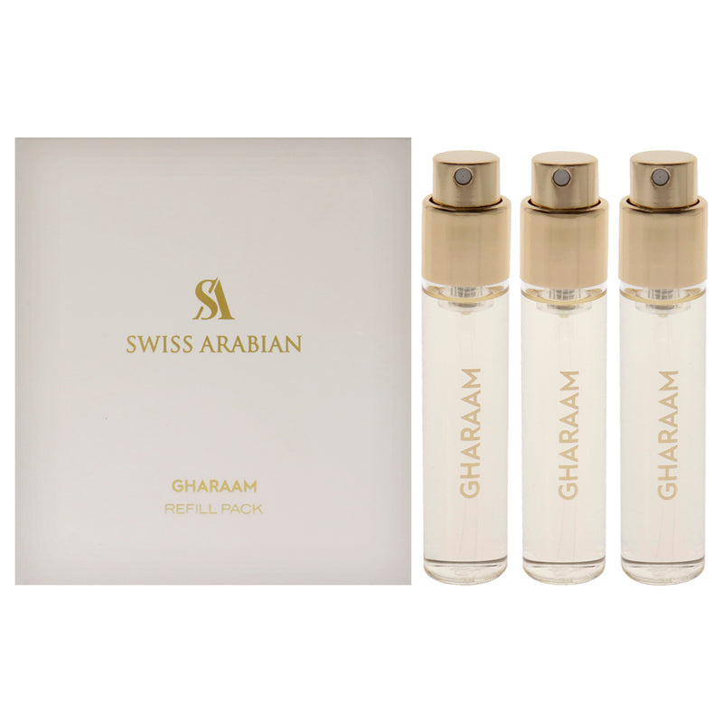 Swiss Arabian Gharaam by Swiss Arabian for Unisex - 3 Pc Mini Gift Set 3 x 1oz EDP Spray (Refill)