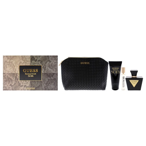 Guess Seductive Noir by Guess for Women - 4 Pc Gift Set 2.5oz EDT Spray, 0.5oz EDT Spray, 3.4oz Body Lotion, Pouch