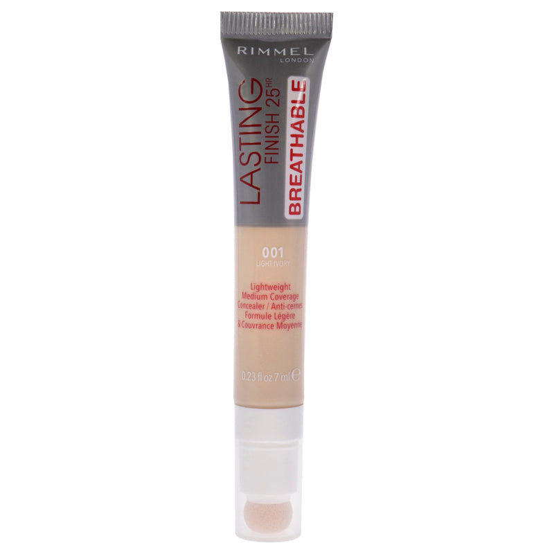 Rimmel London Lasting Finish 25Hr Breathable Concealer - 001 Light Ivory by Rimmel London for Women - 0.23 oz Concealer