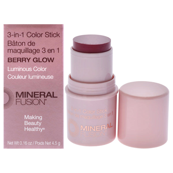 Mineral Fusion 3-In-1 Color Stick - Berry Glow by Mineral Fusion for Women - 0.16 oz Makeup