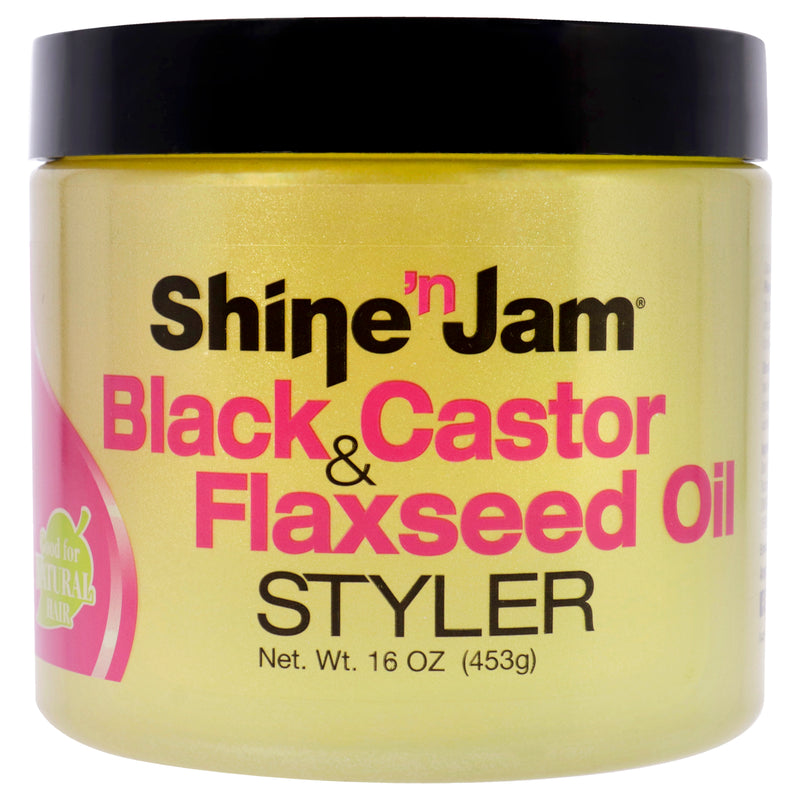 Ampro Shine-n-Jam Black Castor and Flaxseed Oil Styler by Ampro for Women - 16 oz Gel