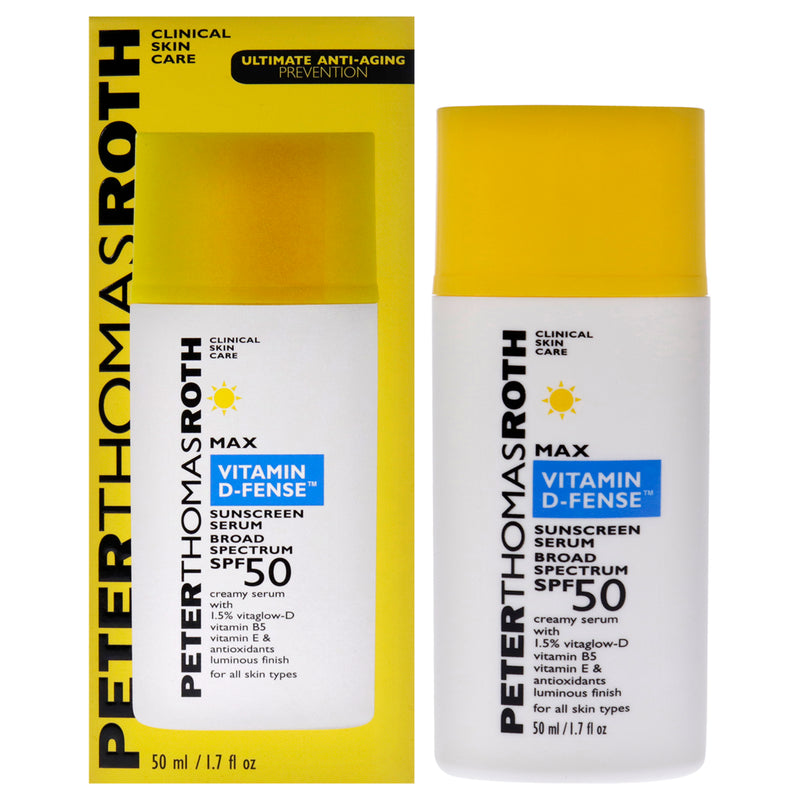 Peter Thomas Roth Max Vitamin D-Fense Sunscreen Serum SPF 50 by Peter Thomas Roth for Unisex - 1.7 oz Serum