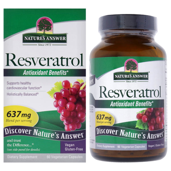 Natures Answer Resveratrol - 637mg by Natures Answer for Unisex - 60 Count Capsules