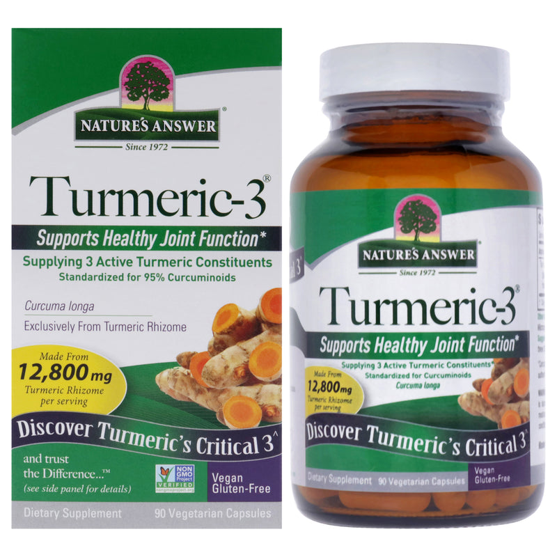 Natures Answer Turmeric 3 - 12800mg by Natures Answer for Unisex - 90 Count Capsules