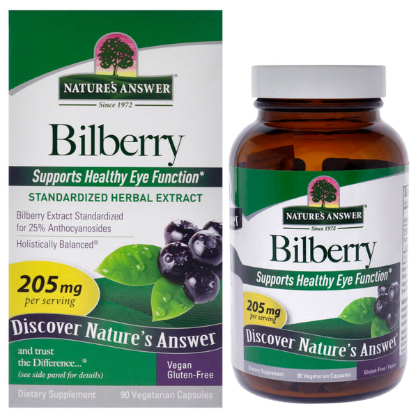 Natures Answer Bilberry - 205mg by Natures Answer for Unisex - 90 Count Capsules