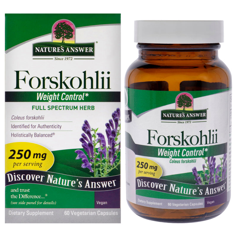 Natures Answer Forskohlii - 250mg by Natures Answer for Unisex - 60 Count Capsules