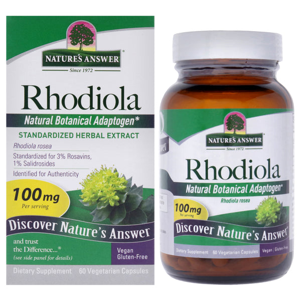 Natures Answer Rhodiola - 100mg by Natures Answer for Unisex - 60 Count Capsules