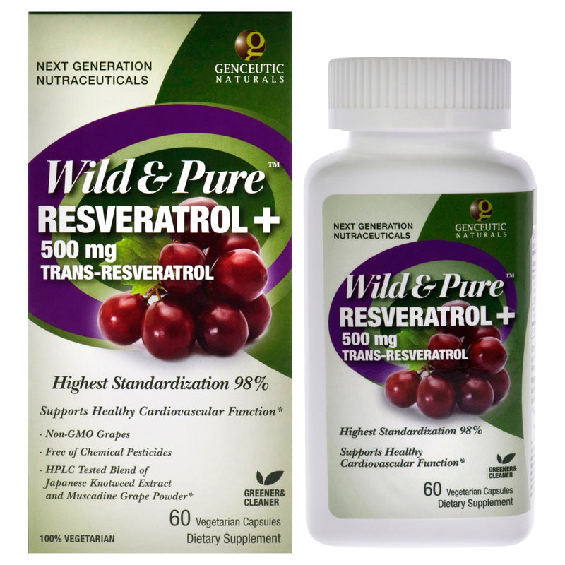 Natures Answer Wild and Pure Resveratrol - 500mg by Natures Answer for Unisex - 60 Count Capsules