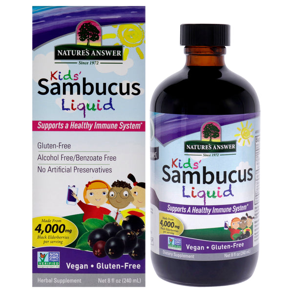 Natures Answer Sambucus Liquid Kids - 4000mg by Natures Answer for Kids - 8 oz Dietary Supplement