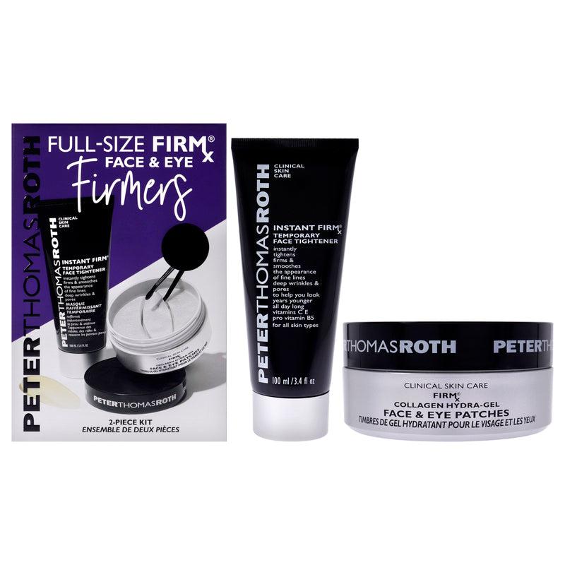 Peter Thomas Roth Firmx Face plus Eye Firmers Duo by Peter Thomas Roth for Women - 2 Pc 3.4oz Instant Firmx Temporary Face Tightener, 90 Firmx Collagen Hydra-Gel Face and Eye Patches