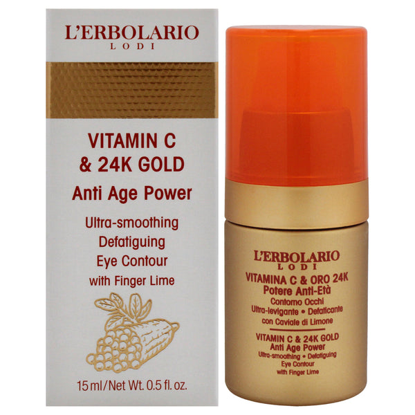 LErbolario Vitamin C and 24K Gold Ultra Smoothing Defatiguing Eye Contour by LErbolario for Women - 0.5 oz Treatment