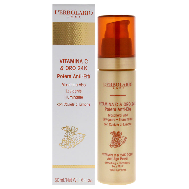 LErbolario Vitamin C and 24K Gold Smoothing Illuminating Face Mask by LErbolario for Women - 1.6 oz Mask