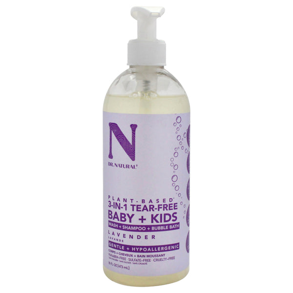 Dr. Natural 3-in-1 Tear-Free Baby Plus Kids Soap - Lavender by Dr. Natural for Kids - 16 oz Soap