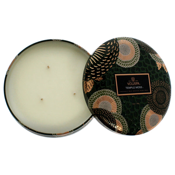 Voluspa 3 Wick Tin Candle - Temple Moss by Voluspa for Unisex - 12 oz Candle