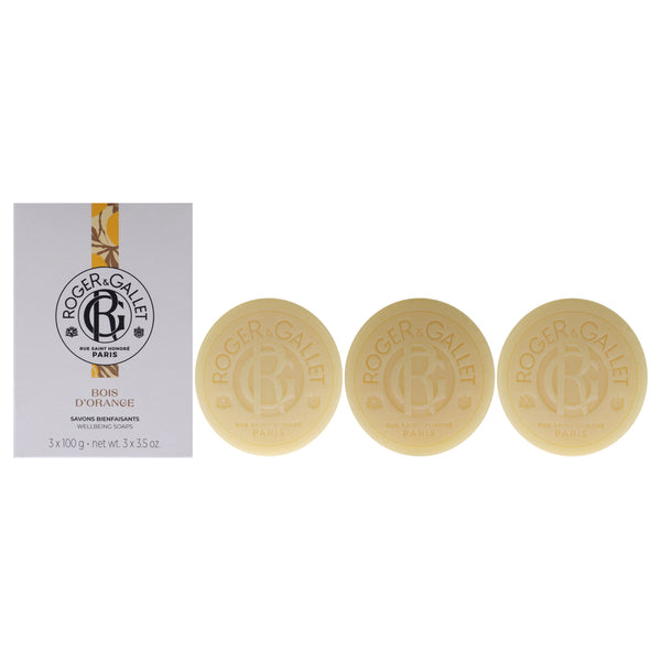 Roger & Gallet Orange Wood Wellbeing Soap Set by Roger & Gallet for Unisex - 3 x 3.5 oz Soap