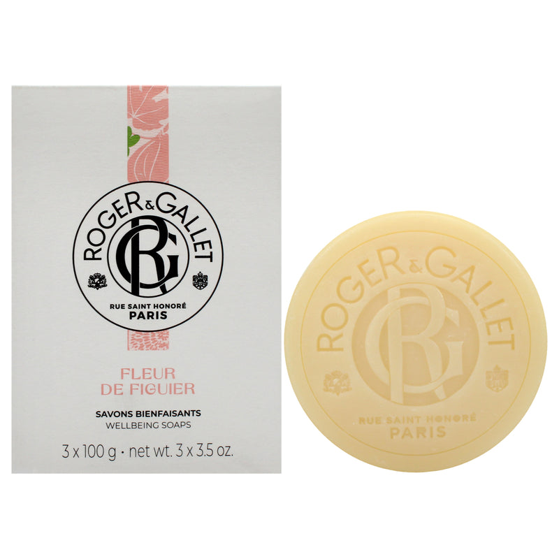 Roger & Gallet Fig Blossom Wellbeing Soap Set by Roger & Gallet for Unisex - 3 x 3.5 oz Soap