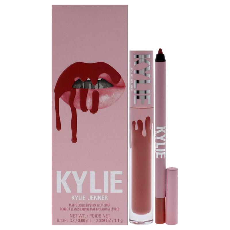 Kylie Cosmetics Matte Lip Kit - 801 Queen by Kylie Cosmetics for Women - 2 Pc 0.10oz Matte Liquid Lipstick, 0.039oz Lip Liner