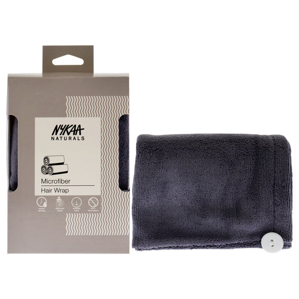 Nykaa Naturals Microfiber Hair Wrap Towel - Grey by Nykaa Naturals for Women - 1 Pc Towel