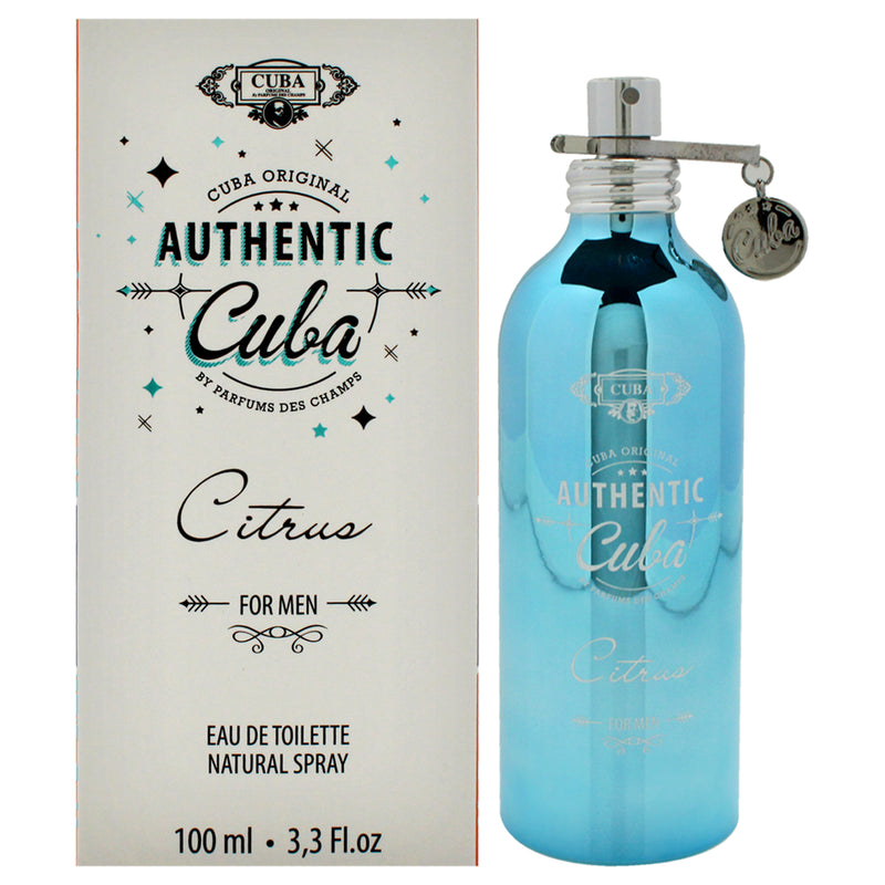 Cuba Authentic Citrus by Cuba for Men - 3.3 oz EDT Spray