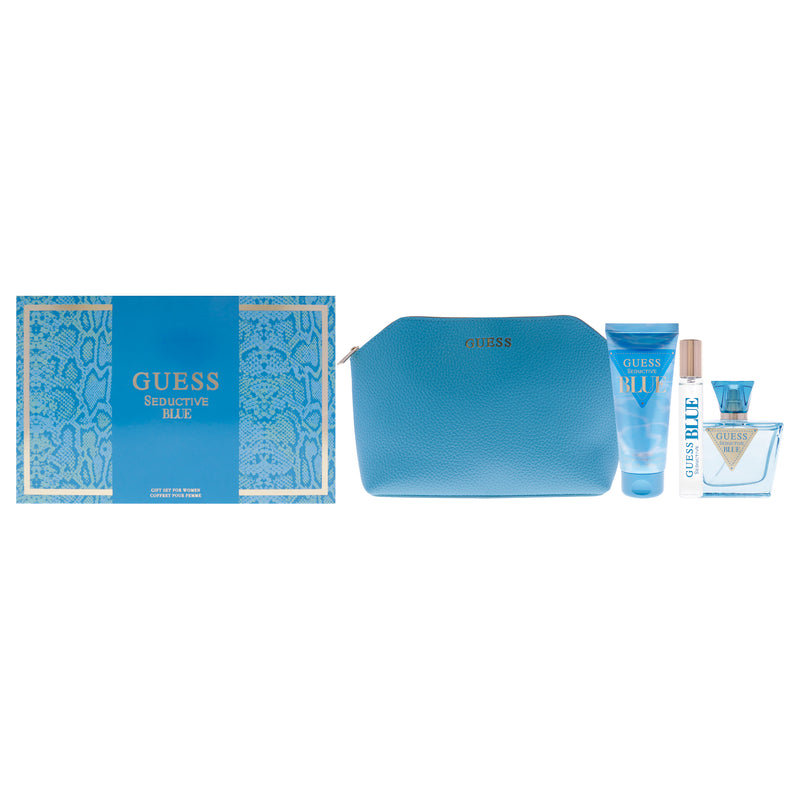 Guess Guess Seductive Blue by Guess for Women - 4 Pc Gift Set 2.5oz EDT Spray, 3.4oz Body Lotion, 0.5oz EDT Spray, Pouch