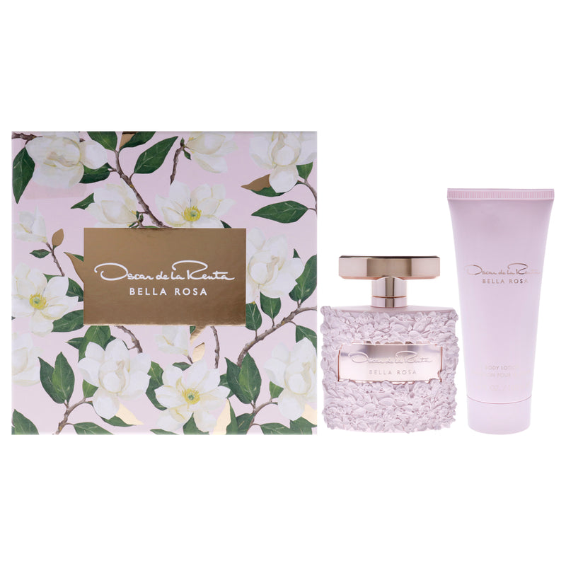 Oscar De La Renta Bella Rosa by Oscar De La Renta for Women - 2 Pc Gift Set 3.4oz EDP Spray, 3.4oz Body Lotion