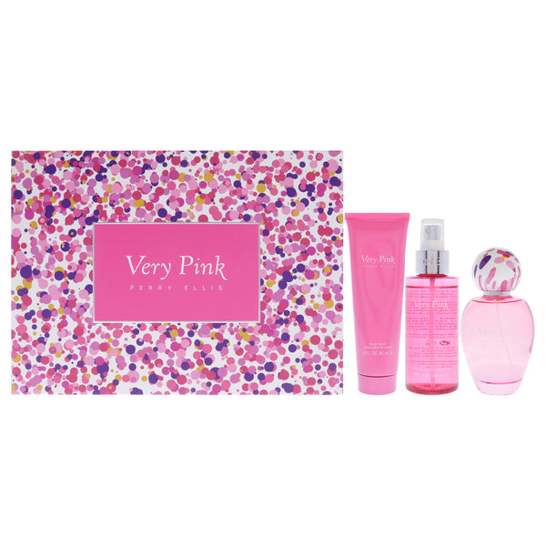 Perry Ellis Perry Ellis Very Pink by Perry Ellis for Women - 3 Pc Gift Set 3.4oz EDP Spray, 3oz Body Lotion, 4oz Body Mist