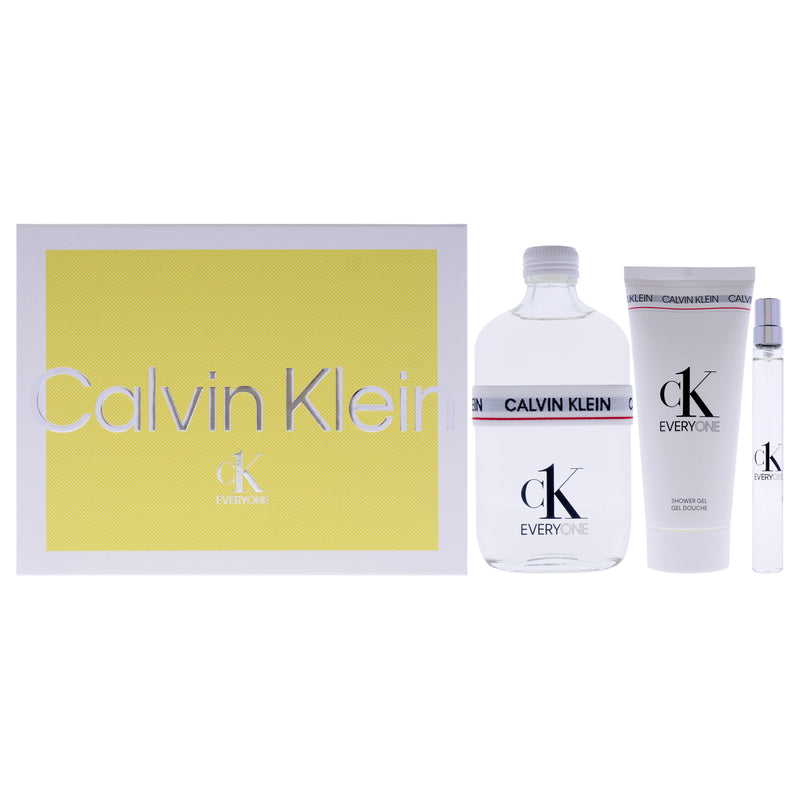 Calvin Klein CK Everyone by Calvin Klein for Unisex - 3 Pc Gift Set 6.7oz EDT Spray, 0.33oz EDT Spray, 3.3oz Shower Gel