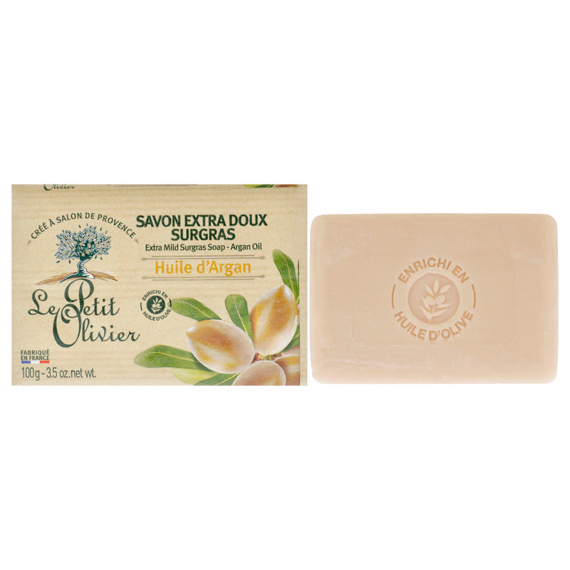 Le Petit Olivier Extra Mild Surgras Soap - Argan Oil by Le Petit Olivier for Unisex - 3.5 oz Soap