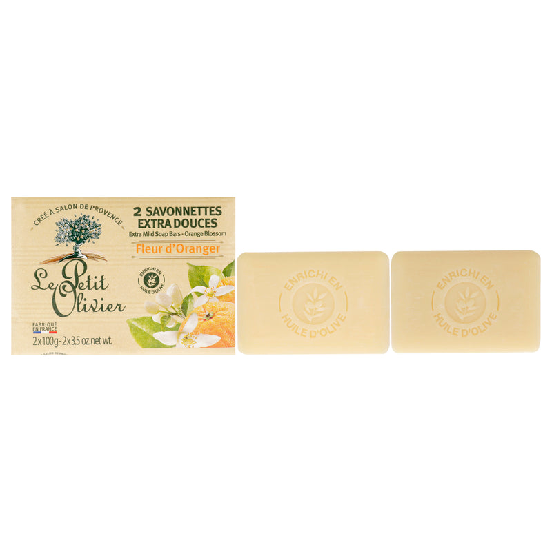 Le Petit Olivier Extra Mild Soap - Orange Blossom by Le Petit Olivier for Unisex - 2 x 3.5 oz Soap