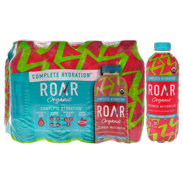 Roar Complete Hydration Organic - Cucumber Watermelon by Roar for Unisex - 12 x 18 oz Electrolytes