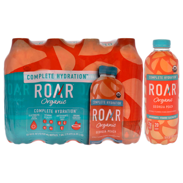 Roar Complete Hydration Organic - Georgia Peach by Roar for Unisex - 12 x 18 oz Electrolytes