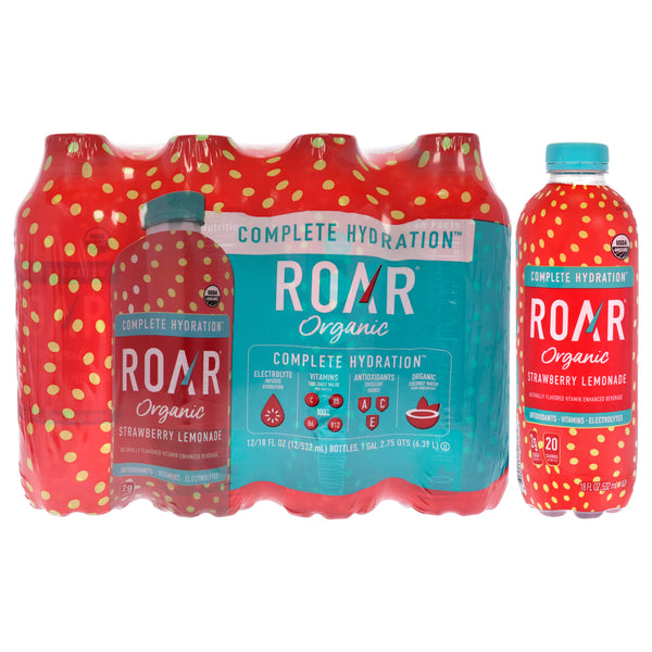 Roar Complete Hydration Organic - Strawberry Lemonade by Roar for Unisex - 12 x 18 oz Electrolytes