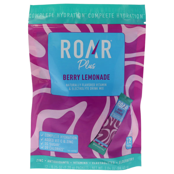 Roar Naturally Flavored Vitamin and Electroly Drink Mix - Berry Lemonade by Roar for Unisex - 12 x 0.25oz Electrolytes