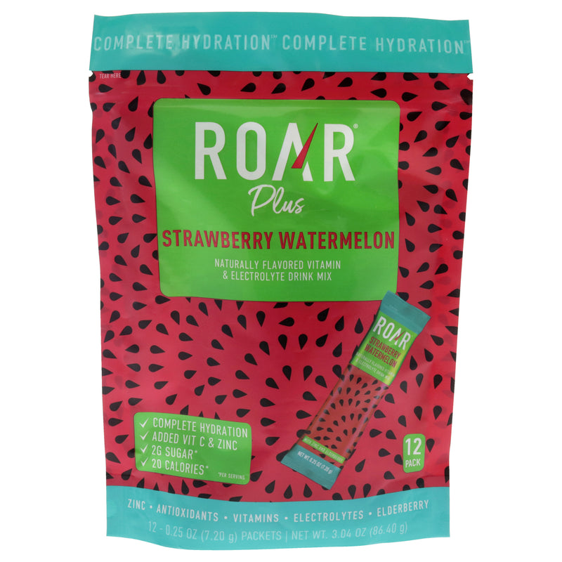 Roar Naturally Flavored Vitamin and Electroly Drink Mix - Strawberry Watermelon by Roar for Unisex - 12 x 0.25 oz Electrolytes