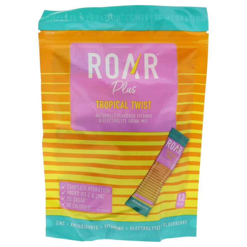 Roar Naturally Flavored Vitamin and Electroly Drink Mix - Tropical Twist by Roar for Unisex - 12 x 0.24 oz Electrolytes