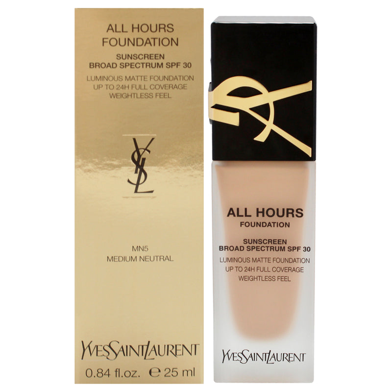 Yves Saint Laurent All hours Foundation SPF 30 - MN5 Medium Neutral by Yves Saint Laurent for Women - 0.84 oz Foundation