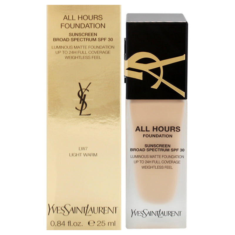 Yves Saint Laurent All Hours Foundation SPF 30 - LW7 Light Warm by Yves Saint Laurent for Women - 0.84 oz Foundation