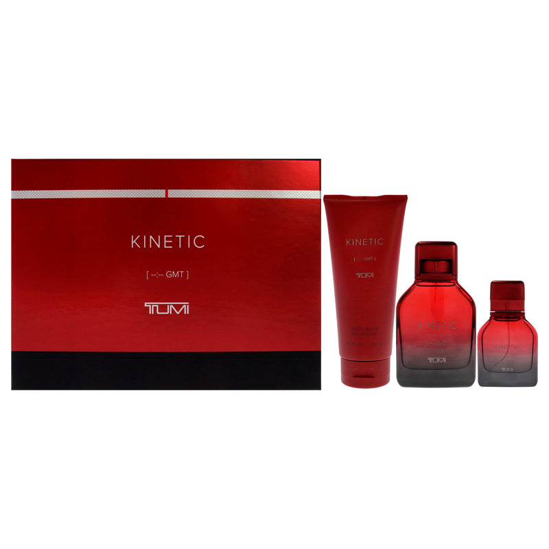 Tumi Kinetic by Tumi for Men - 3 Pc Gift Set 3.4oz EDP Spray, 1oz EDP Spray, 6.7oz Body Wash