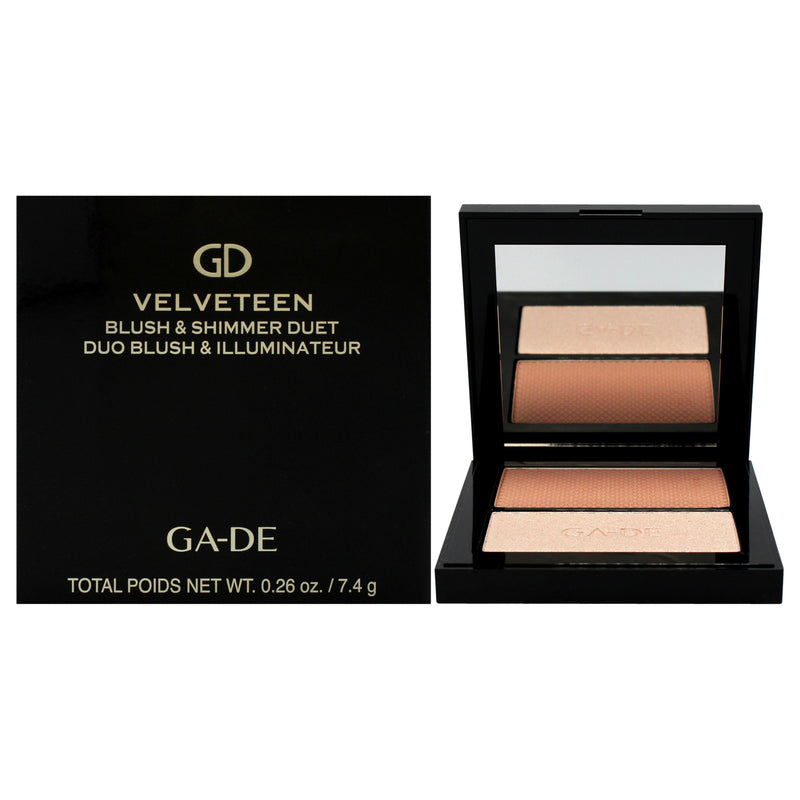 GA-DE Velveteen Blush and Shimmer Duet - 12 Natural and Glow by GA-DE for Women - 0.26 oz Blush