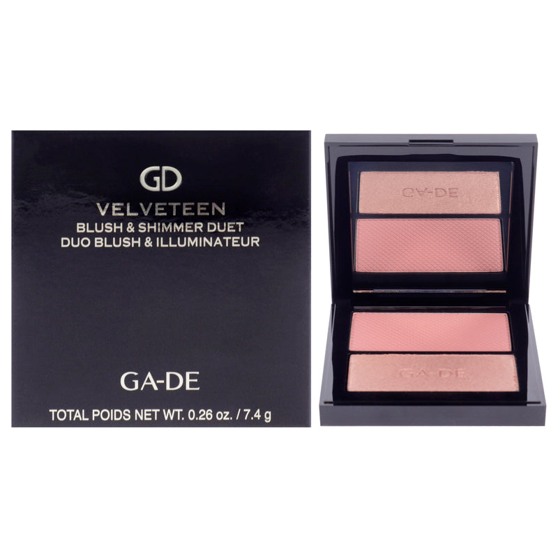 GA-DE Velveteen Blush and Shimmer Duet - 50 Rose and Glow by GA-DE for Women - 0.26 oz Blush