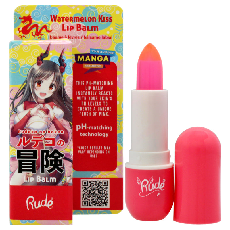 Rude Cosmetics Manga Collection Lip Balm - Watermelon Kiss by Rude Cosmetics for Women - 0.123 oz Lip Balm