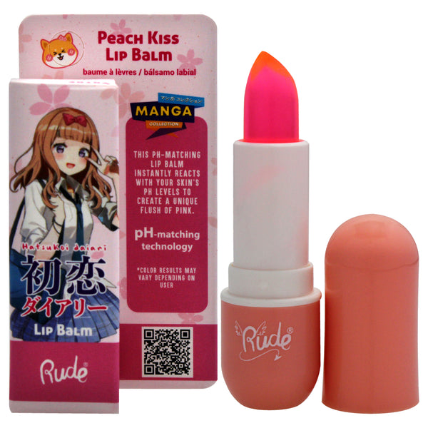 Rude Cosmetics Manga Collection Lip Balm - Peach Kiss by Rude Cosmetics for Women - 0.123 oz Lip Balm