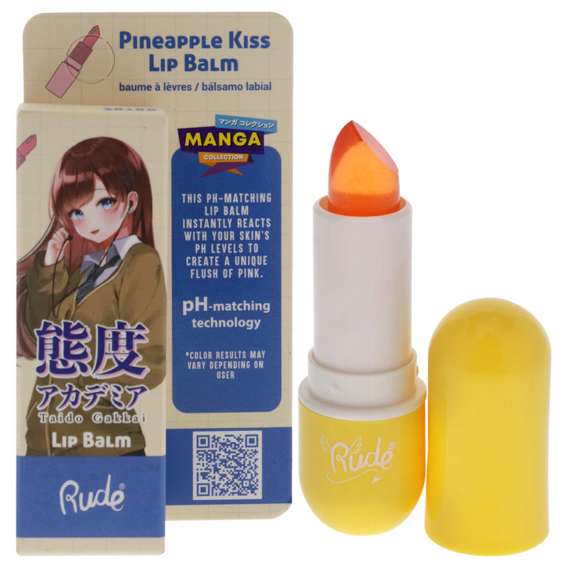 Rude Cosmetics Manga Collection Lip Balm - Pineapple Kiss by Rude Cosmetics for Women - 0.123 oz Lip Balm