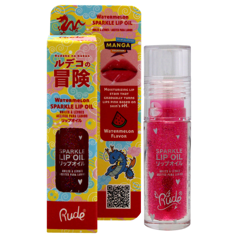 Rude Cosmetics Manga Collection Manga Sparkle Lip Oil - Watermelon by Rude Cosmetics for Women