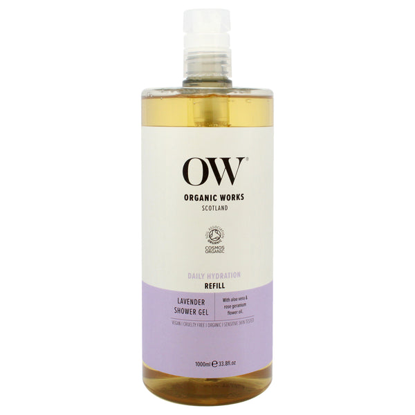 Organic Works Daily Hydration Shower Gel - Lavender by Organic Works for Women - 33.8 oz Shower Gel (Refill)