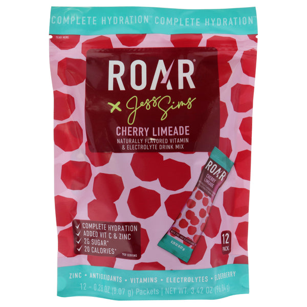 Roar Naturally Flavored Vitamin and Electroly Drink Mix - Cherry Limeade by Roar for Unisex - 12 X 0.28 oz Electrolytes