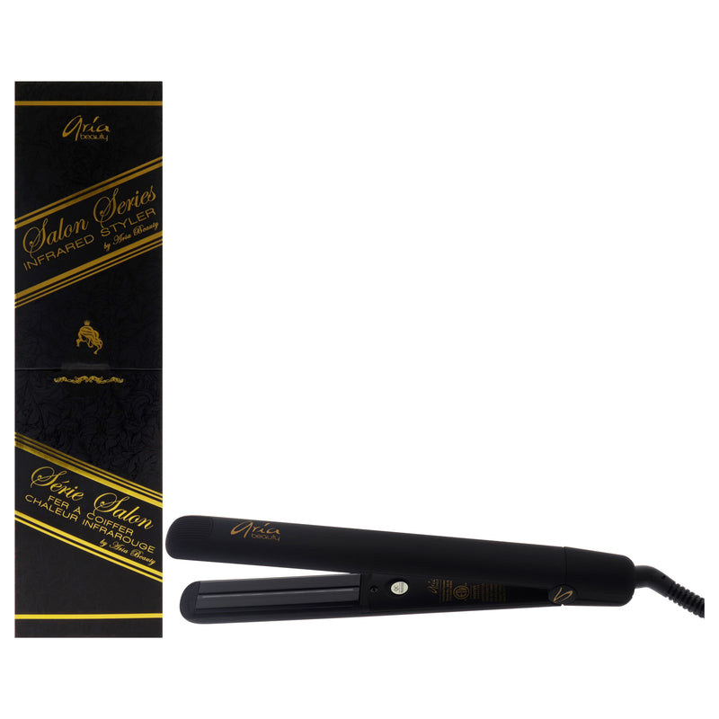 Aria Beauty Infused Ceramic Plates Hair Straightener - Black by Aria Beauty for Women - 1 Pc Flat Iron