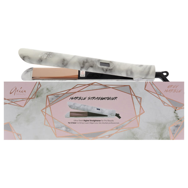 Aria Beauty Digital Hair Straightener - Grey Marble by Aria Beauty for Women - 1 Inch Flat Iron